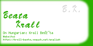 beata krall business card